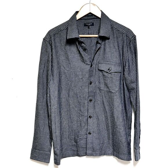 NWOT Ted Baker London Dekker Houndstooth Button Front Shirt Sz 4 L - Picture 4 of 10